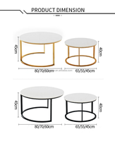 Moderner Goldener Edelstahl-Beistelltisch mit Marmorplatte Runder Luxus-Couchtisch für Wohnzimmer