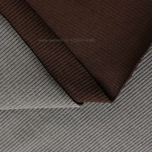 polyester viscose fabric2x2 Rib Knit Fabricar T-shirt Collar Cuff Rib Fabric Stretch