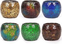 Glas kerzenhalter für Tee licht Romantisch gebeiztes Mosaik Tee licht Kerzenhalter Aroma therapie Kerze für Valentinstag Weihnachten