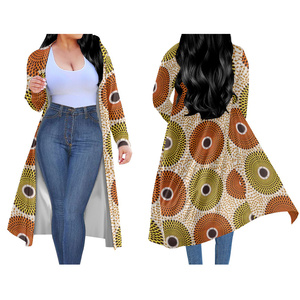 <span class=keywords><strong>Cardigan</strong></span> Kimono africano di vendita caldo con stampa Ankara <span class=keywords><strong>Cardigan</strong></span> da donna autunno manica lunga da donna Plus-size <span class=keywords><strong>Cardigan</strong></span> al ginocchio - Product Image 4