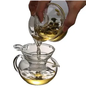 Borosilicate Glass Chinese Kungfu Gaiwan Tea Set Traditional Fairness Tea Cup