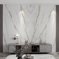 Panneau mural moderne en marbre UV 3D de luxe 4*8 pieds feuille de PVC imperméable et ignifuge pour hôtel salon appartement vente en gros