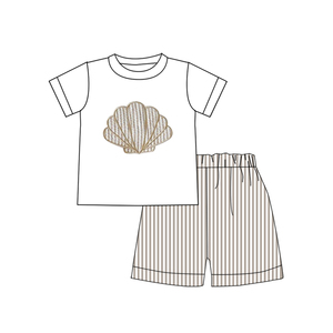 ชุดเสื้อผ้าพิมพ์ลายเป็ดสีเทาสำหรับเด็กผู้ชายชุดฤดูร้อน BSSO1619บูติกออกแบบได้ตามต้องการ - Product Image 3