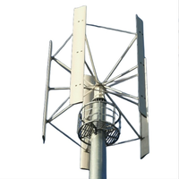 Aerogenerador de Eje Vertical de 2kw, Aerogenerador Doméstico para Sistema de Energía Híbrida Eólica Solar Fuera de la Red