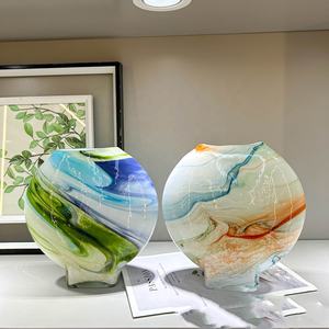 Elegante Jarrón <span class=keywords><strong>de</strong></span> Cristal <span class=keywords><strong>de</strong></span> Murano, Adorno Soplado a Mano con Diseño Floral Estampado en Color, Estilo Artesanal - Product Image 3