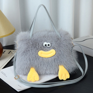 Bolso de peluche Bolso cálido de invierno Bolsos de felpa suave Bolsos de felpa para niñas HappyQuality - Product Image 3
