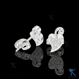 Lab Grown Diamond Abstract Leaf Scroll Luxury Stud <b>Earrings</b> 18K <b>Solid</b> Gold 3 Stone Cluster Fine Women Jewelry Wedding Party - Product Image 2