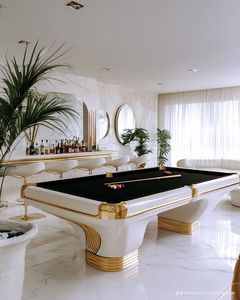 Mesa de Billar Moderna de Acero Inoxidable para Exteriores con Rieles Acolchados Suaves, Altura Ajustable, Muebles de Exterior de Grado Profesional para la Familia - Product Image 3