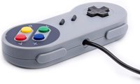SFC USB Retro Classic Gamepad, SNES Game Controller para PC, Raspberry Pi, Windows MAC Linux, Android GP100 (Gris)