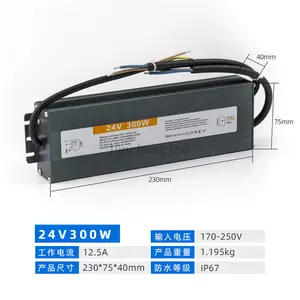 Controlador LED de CC de 12 voltios y 10W, transformador de 110V, 220V a 12 V, fuente de alimentación impermeable IP67, CC de 100w, 12 v, controlador LED IP67