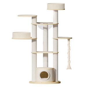 Árbol para Gatos de Madera Maciza, Moderno, de Lujo, Ecológico, Fabricado en Fábrica, de Múltiples Niveles, con Poste Rascador de Sisal y Hamaca para Gatos de Todos los Tamaños - Product Image 5