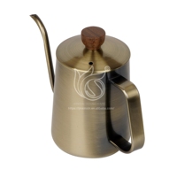 Nouveau design 600ml col de cygne goutte à goutte verser sur une bouilloire à café en acier inoxydable