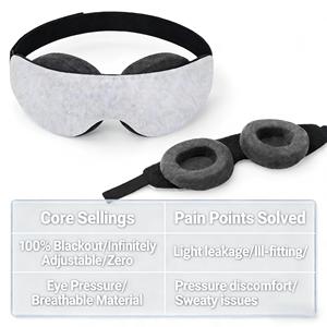 Máscara de Olhos 3D 100% Blackout Sem Pressão Ajustável para Dormir de Lado - Product Image 1