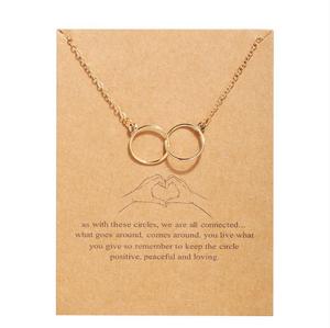 Colgante <span class=keywords><strong>de</strong></span> tarjeta Vintage para mujer y niña, cadena fina, collar <span class=keywords><strong>de</strong></span> <span class=keywords><strong>Amistad</strong></span> <span class=keywords><strong>de</strong></span> doble círculo y mariposa, joyería al por mayor - Product Image 3