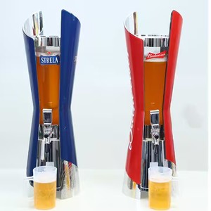 High Quality 3L dispenser red color plastic custom designed With the tap Led Budweiser beer tower