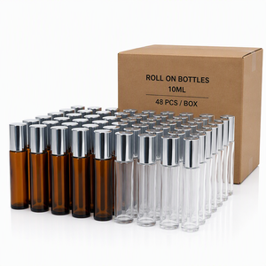 Botella de Vidrio Transparente de 10 ml con Rodillo, Desodorante en Roll-On, Suero para Cabello, Barba y Cuero Cabelludo, Surtido de Colores Transparentes Esmerilados, Fabricante - Product Image 6