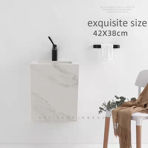 Lavabo <span class=keywords><strong>de</strong></span> una pieza con Pedestal colgante para pared, lavabo <span class=keywords><strong>de</strong></span> mano, 1005 - Product Image 4