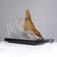 Sculpture en résine transparente en forme de ruban abstrait dynamique, taille personnalisée, ornement d'art d'intérieur haut de gamme