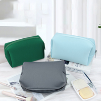 Pochette cosmétique de luxe en néoprène OEM, portable, élégante, grande capacité, fermeture éclair, réutilisable, résistante à l'eau, pliable