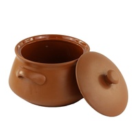 En céramique En Terre Cuite ovale casserole couvercle