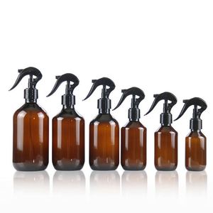 100ml <b>200ml</b> 300ml 500ml Amber Cosmetic Hair Shampoo Plastic Perfume <b>Bottle</b> with Trigger Spray Pump Screen Printed Lotion - Product Image 2