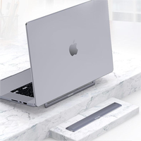Support d'ordinateur portable adhésif mince et invisible pour bureau, pliable, ergonomique, en aluminium, support de rehaussement durable pour ordinateur portable