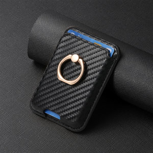 Kompatible Apple 16 & 15 Pro Magnet karten halter Brieftasche 14 Carbon Fiber Texture Ledertasche für iPhone - Product Image 5