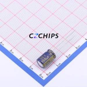Condensador Electrolítico de Aluminio de Montaje Pasante CX151MG812B, D8xL12mm 150uF 20% 50V 465mA-100kHz - Product Image 1