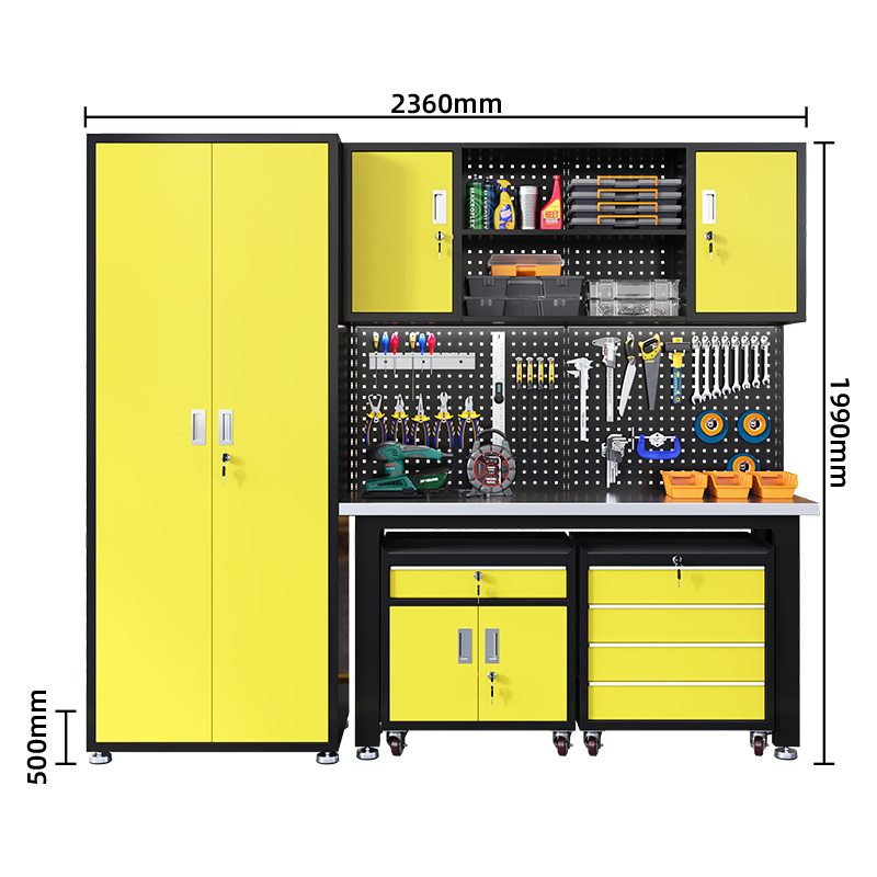 comptoir en acier inoxydable jaune-3