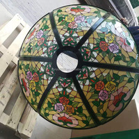 Dôme d'éclairage de mosquée en verre trempé teinté, motif rose personnalisé, style européen, bloc de verre massif, garantie 3 ans