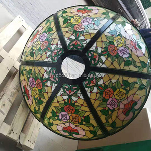 บล็อกแก้วลายกุหลาบแบบยุโรปสั่งทำพิเศษ ทรงโดมแบบทิฟฟานี่ สำหรับใช้ในโรงแรม พร้อมไฟส่องสว่างสไตล์มัสยิด - Product Image 4