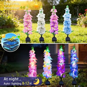 Solar-powered Hyacinth Violet Lawn Ground Light Fixtures for Outdoor Waterproof <b>Garden</b> Lights Decorative Light <b>Strings</b> - Product Image 5