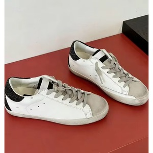 Designer Style Light-colored Casual Low-top Chunky Skate Shoes Genuine Leather Upper Retro Distressed Lace-up Cushioning - Product Image 2