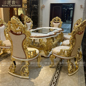 Обеденный гарнитур Royalr в европейском стиле из массива дерева с резьбой, для больших апартаментов и вилл, роскошный комплект для столовой в стиле французского дворца - Product Image 5