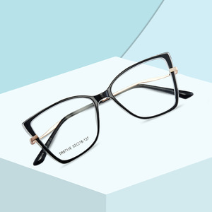 Lunettes de vue œil-de-chat TR90, monture intégrale, verres anti-lumière bleue, unisexe, monture métallique, design bicolore - Product Image 4