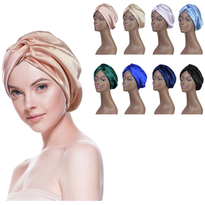 Haute qualité en gros personnalisé cheveux Bonnets femmes réglable Double face <span class=keywords><strong>bonnet</strong></span> de couchage Satin Bonnets cheveux Wraps accessoires - Product Image 4