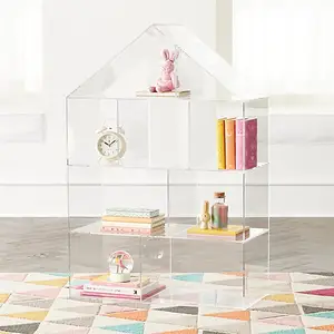 Clear Acrylic bookcase House Shaped Bookcase Display Case For Children Home Used