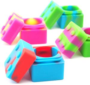 Custom Food Grade Non-stick Stackable Square 9ml Small Slick Oil Silicone Storage Wax silicone Container