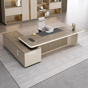 Office Furniture High-end L-shaped Manager <strong>Desk</strong> Ceo <strong>Table</strong> Luxury Executive Office <strong>Desk</strong> <strong>With</strong> <strong>Side</strong> Cabinet - Product Image 4