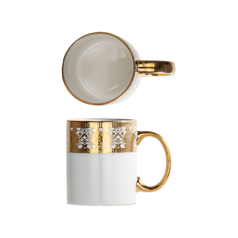 Tazza da thè bianca e oro - Set di 6