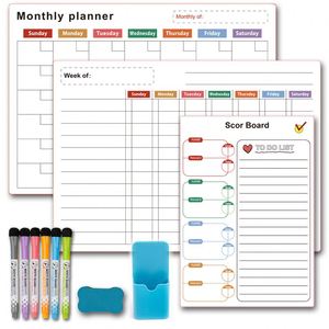 Pizarra Magnética Personalizable para Refrigerador, con Material PET <span class=keywords><strong>y</strong></span> Metal, para Planificación Semanal <span class=keywords><strong>y</strong></span> Mensual, con Función de Borrado en Seco - Product Image 3