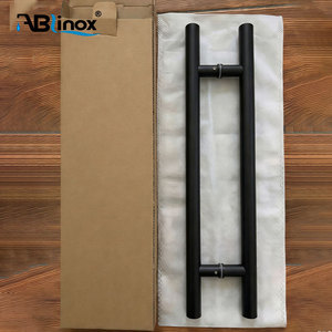 Manija Moderna para Puerta de Vidrio, Tipo Empujar y Tirar, en Forma de H, para Ducha u Oficina, de Acero Inoxidable Negro - Product Image 6