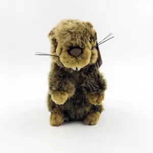 Custom Zacht Knuffeldier Pluche Realistische Groundhog Speelgoed Schattige Kleine Kawaii Marmot Knuffel Voor Baby Kids