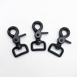 Alliage de zinc noir déclencheur mousqueton ciseaux crochet crochet pivotant boucles de chien mousqueton pour le gréement - Product Image 1