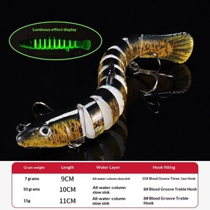 Ensemble de leurres de pêche multi-articulés Bionic Loach pour la pêche en eau douce, pour le bar, la tête de serpent et les poissons carnivores, appât artificiel universel - Product Image 5