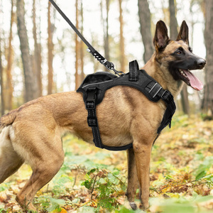 Harnais pour chien en nylon réglable, couleur unie, design réfléchissant, style sportif pour grands chiens - Product Image 4