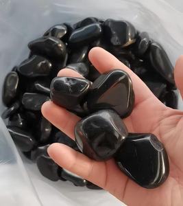 Shiny Black Shadow Beads Beach Pebble <strong>River</strong> Rock,high <strong>Polished</strong> Black Cobble <strong>Stone</strong>,wholesale Bulk <strong>Polished</strong> Pebble <strong>Stone</strong> for Decor - Product Image 1