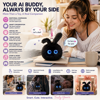 Jouet en peluche intelligent en forme de lapin pour enfants avec contrôle par application, réponse tactile et fonctions éducatives interactives