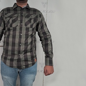 Motorbike Flannel Riding Shirt Protective CE Approved <b>Motorcycle</b> Apparel OEM Wholesale Export Supplier - Product Image 3