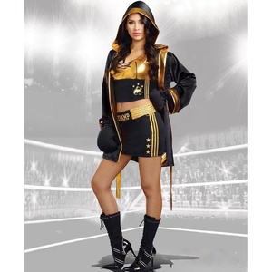 Disfraces de Boxeador Sexys para <span class=keywords><strong>Hombre</strong></span> y Mujer, Traje Negro para Juego de Roles, Disfraces de Boxeador para Halloween, Disfraces para Parejas Adultas - Product Image 3